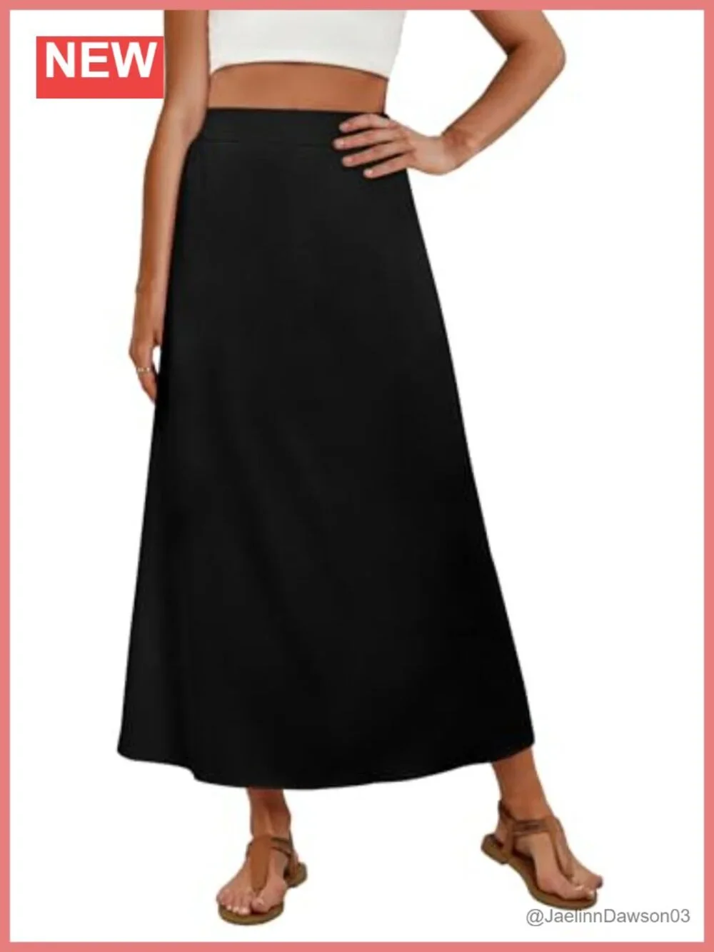 Women's Maxi Skirt with Pockets A-Line High Rise Boho Flowy